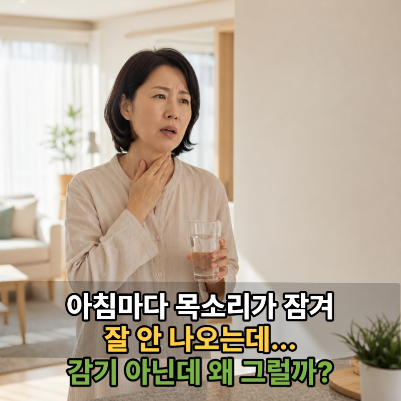 아침마다 목소리가 잠겨 잘 안 나오는데... 감기 아닌데 왜 그럴까?