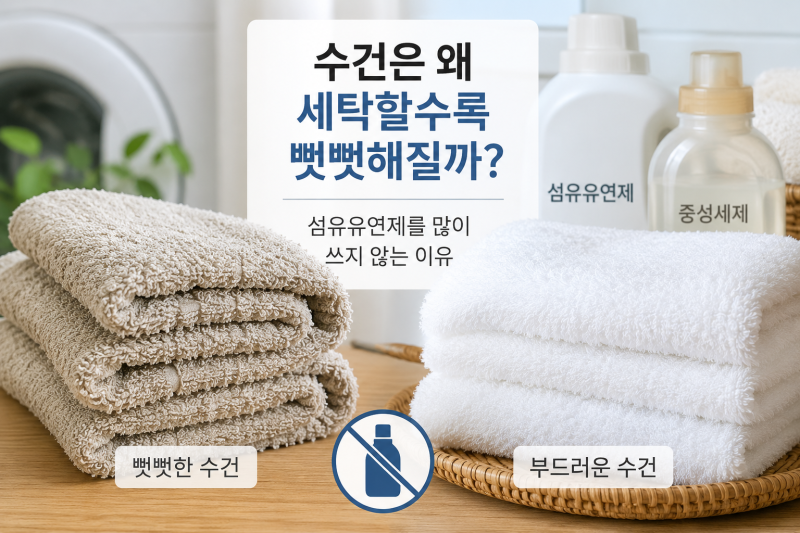 수건이 세탁 후 뻣뻣해지는 이유 | 수건과 섬유유연제와의 관계