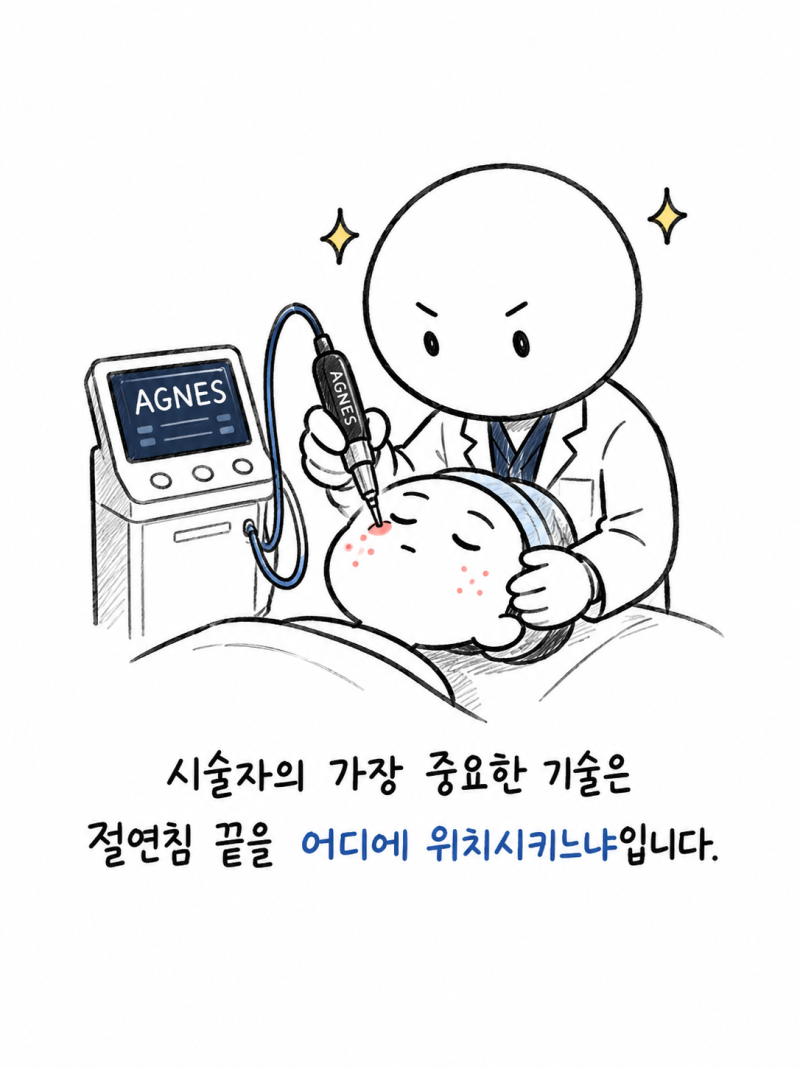 한관종, 여드름 아그네스 치료, 효과를 결정하는 것은 고주파 세기가 아닙니다. 부산 장산역 ....