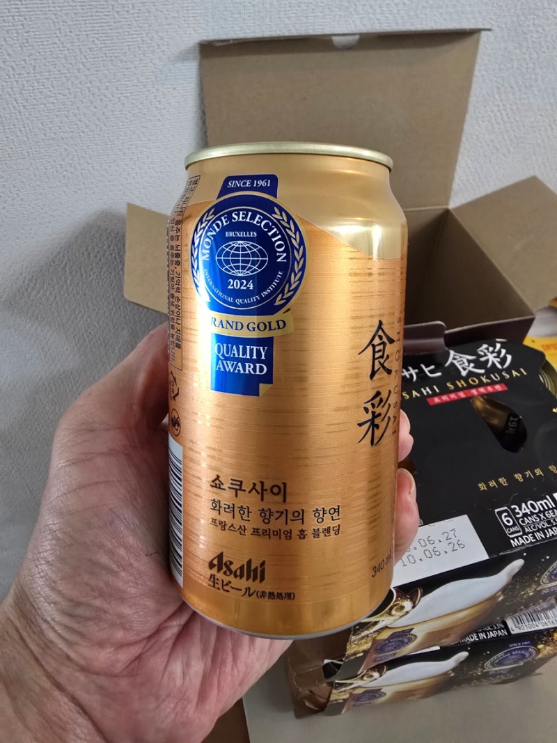 프리미엄 생맥주캔 아사히 쇼쿠사이
