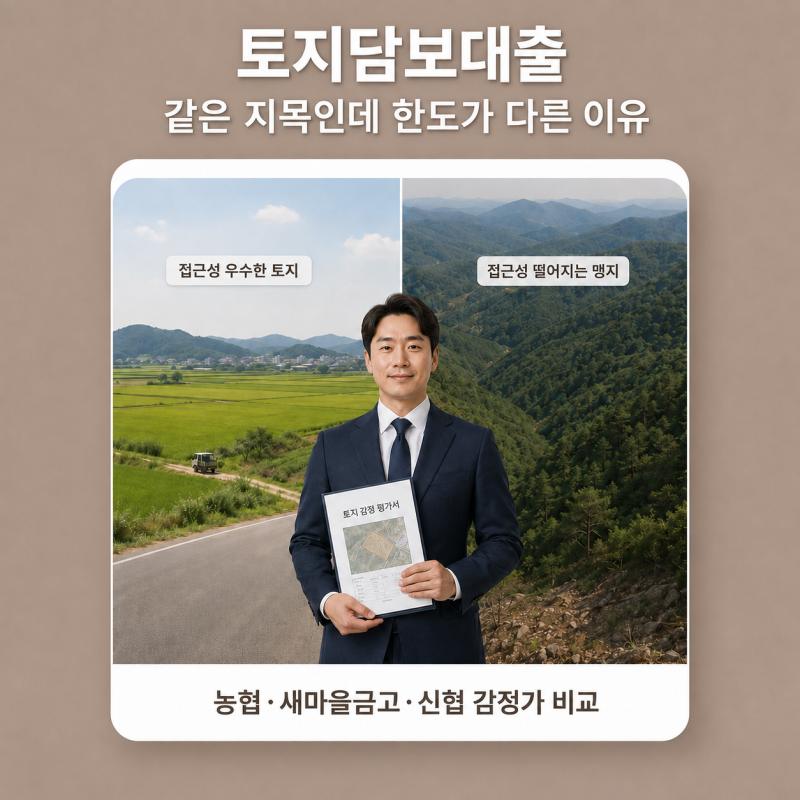 토지담보대출 한도 왜 다를까?｜같은 농지·임야도 감정가가 달라지는 8가지 이유