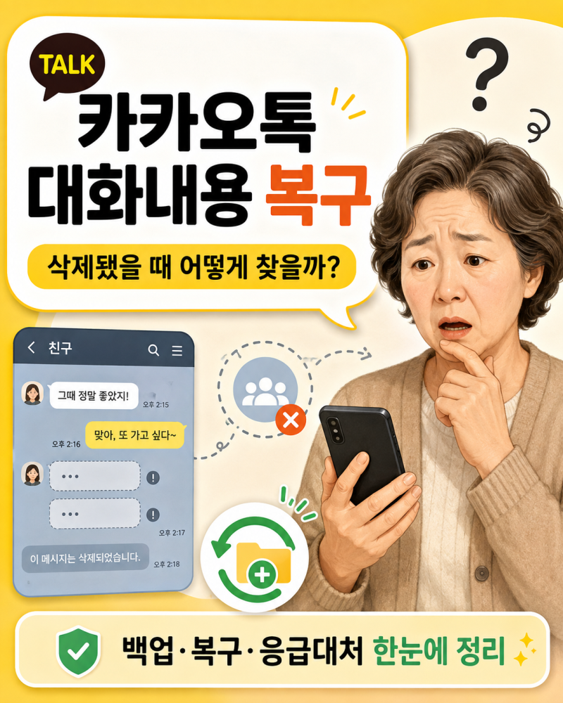 카카오톡 대화내용 복구 방법 백업 대처법과 포렌식 비용 총정리