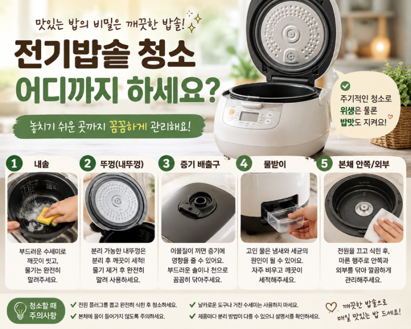 전기밥솥 청소, 어디까지 하고 계세요? 놓치기 쉬운 곳까지 한번 정리해봤어요
