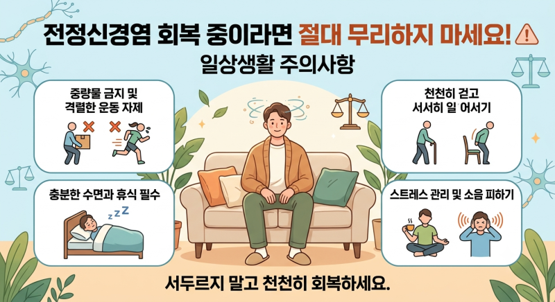 전정신경염 회복 중이라면 절대 무리하지 마세요, 일상생활 주의사항