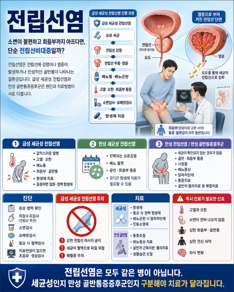 전립선염, 소변이 불편하고 회음부까지 아프다면, 단순 전립선비대증일까?