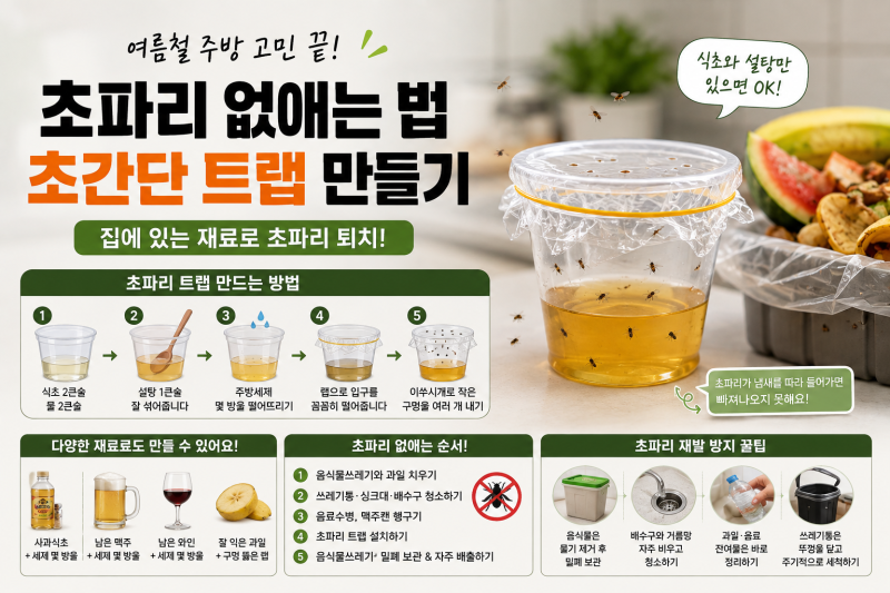 여름철 초파리 없애는 법, 집에서 초파리 트랩 만드는 방법까지!
