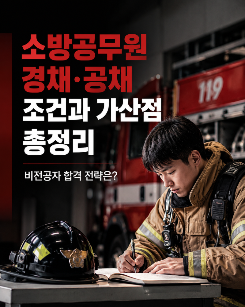소방공무원 경채,공채 조건과 가산점 ,비전공자도 자격 갖춰 지원하는 방법 총정리!