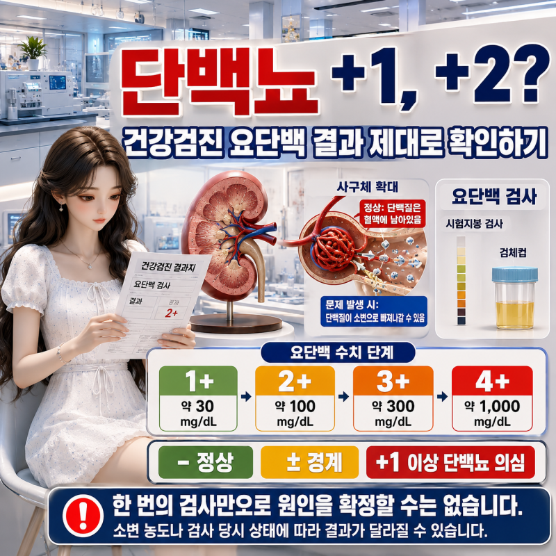 건강검진 단백뇨 +1 나왔다면? 거품뇨 원인부터 증상, 정상수치, 신장 이상 신호까지
