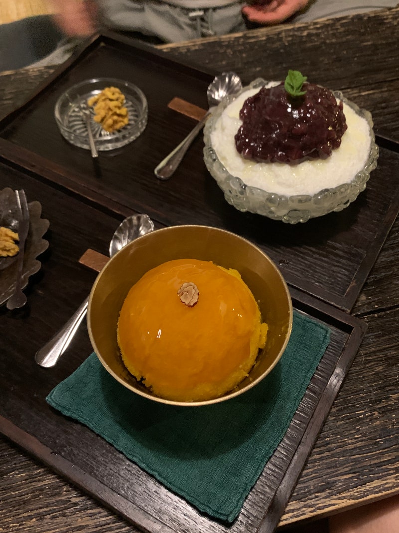 부산 비비비당 ㅣ 해운대 달맞이고개 블루리본 전통 카페 ㅣ 단호박 빙수와 차