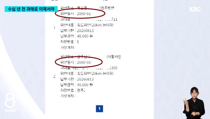 수십 년 전 과태료 갑자기 부과… 경찰서 민원 폭주 및 업무 마비 사태