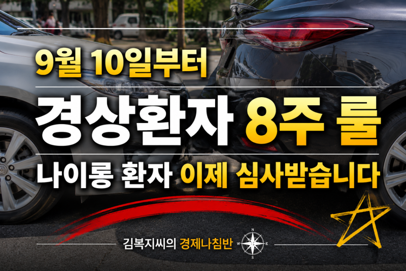 교통사고 나이롱환자 걸러냅니다, 9월 자동차보험 개정 정리