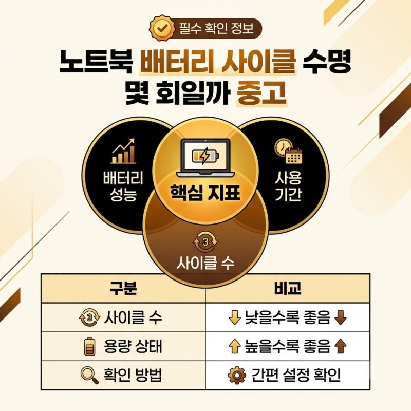 노트북 배터리 사이클 수명 몇 회일까 중고 노트북 사기 전 확인하는 방법, 연식별로 꼼꼼히 ....