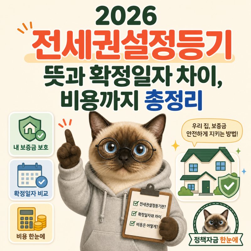 2026 전세권설정등기 뜻과 확정일자 차이, 비용까지 총정리