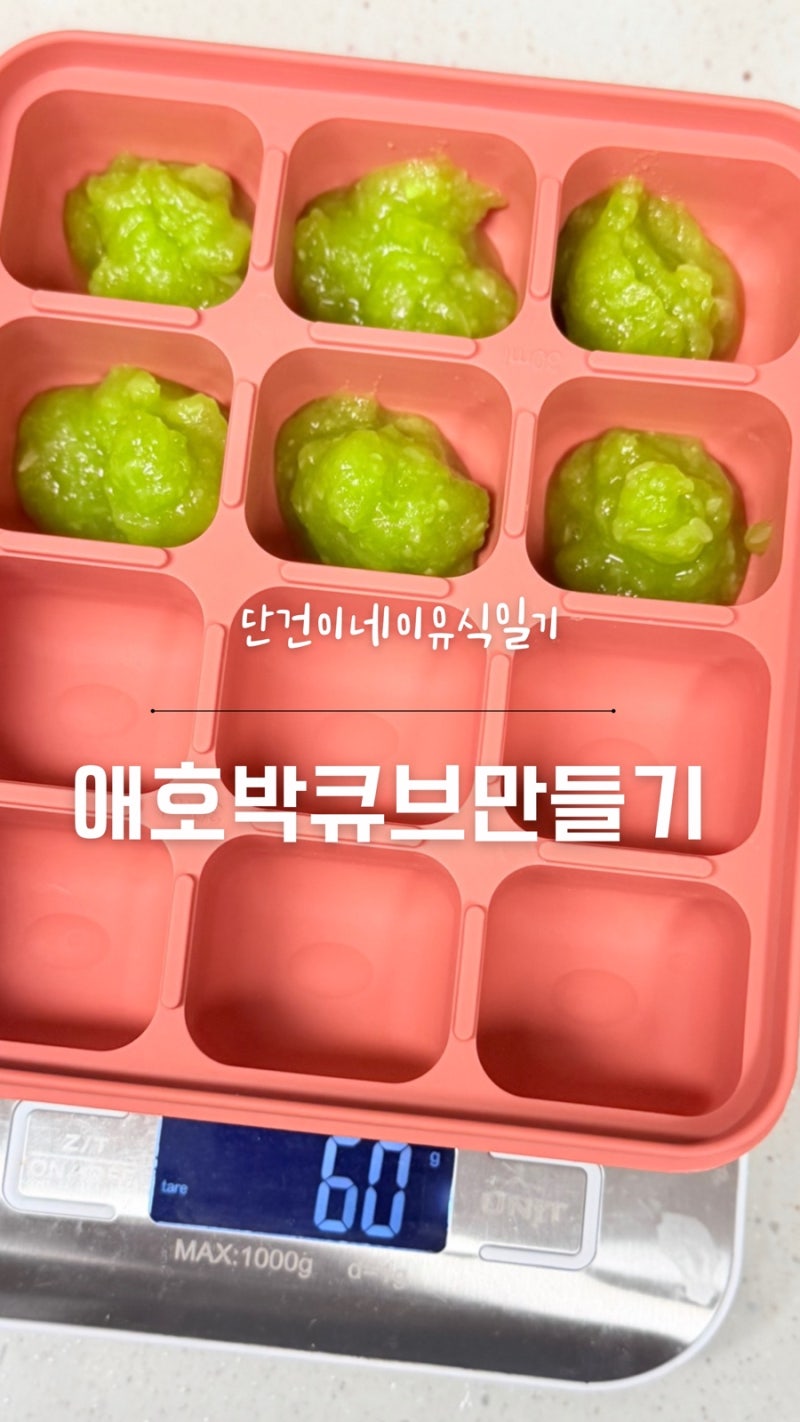 [이유식일기] 초기이유식 애호박큐브 만들기 애호박 손질부터 찌는시간 보관법까지