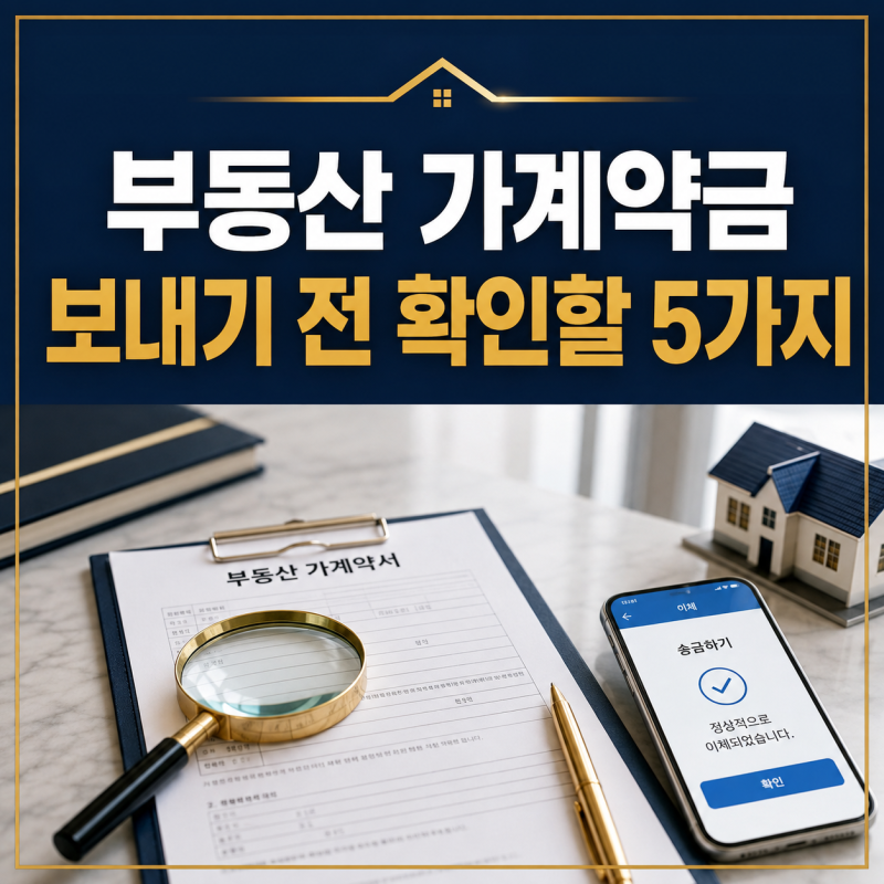 부동산 가계약금 보내기 전 꼭 확인할 5가지