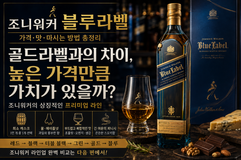 조니워커 블루라벨 가격 맛 총정리｜골드라벨과 차이, 높은 가격만큼 가치가 있을까?