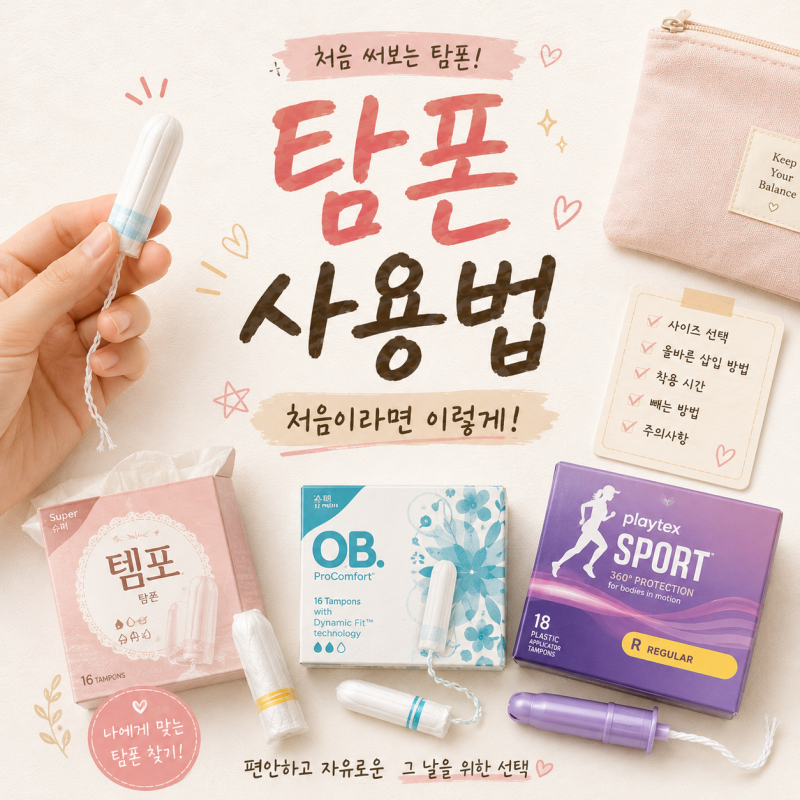 탐폰 사용법 “이렇게 넣는 게 맞아?” 처음 사용할 때 꼭 알아두세요