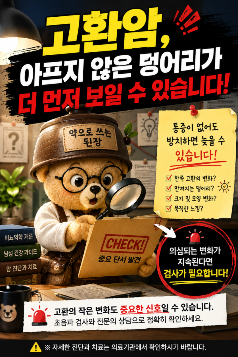 고환암, 아프지 않은 덩어리가 더 먼저 보일 수 있습니다
