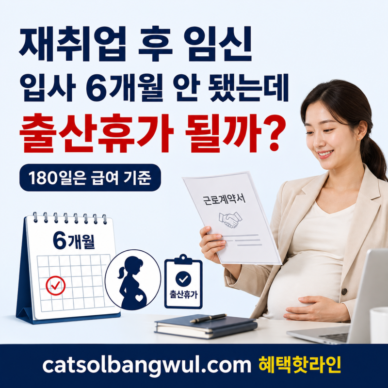 실업급여 받고 재취업한 임산부, 출산휴가 180일·육아휴직 6개월 어떻게 계산할까?