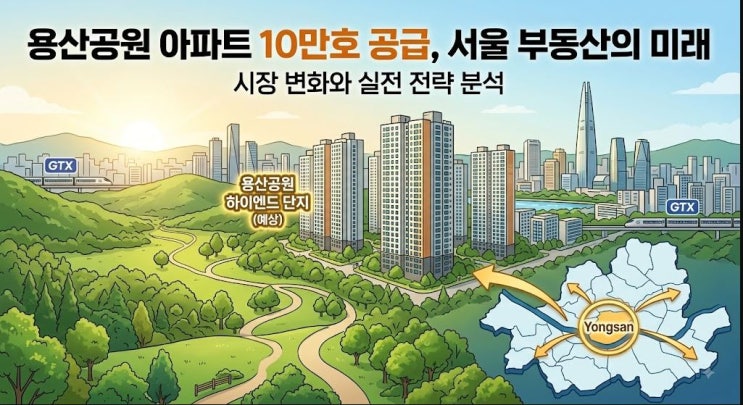 <b>용산공원</b> 아파트 10만호 공급하면 서울 부동산 시장 어떻게 달라질....