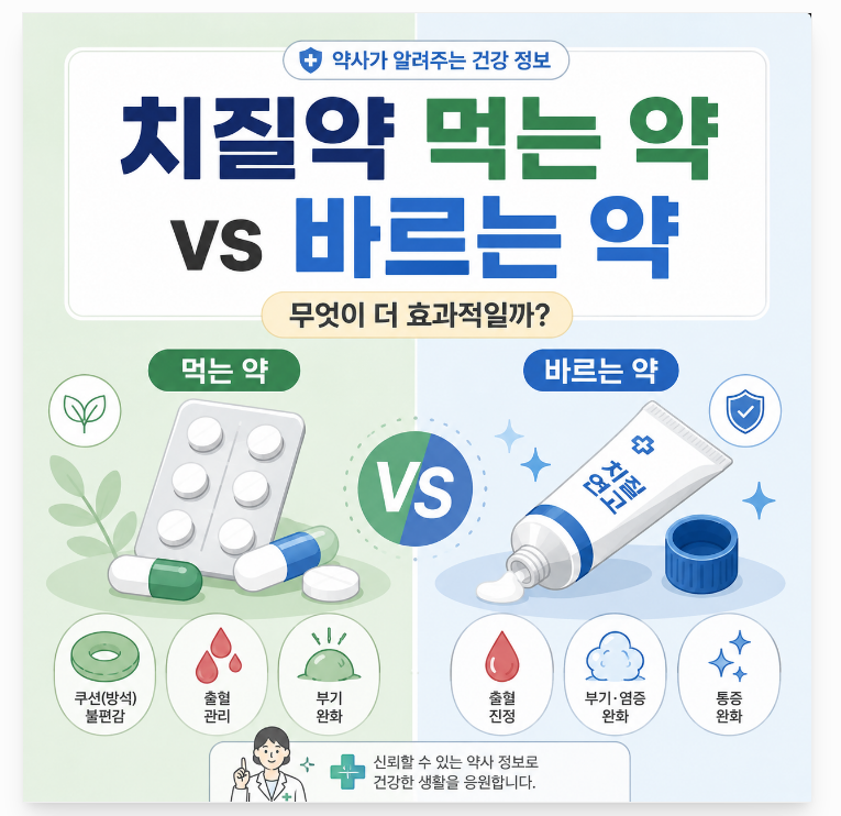 치질약 먹는 약 vs 바르는 약, 뭐가 더 효과적일까?