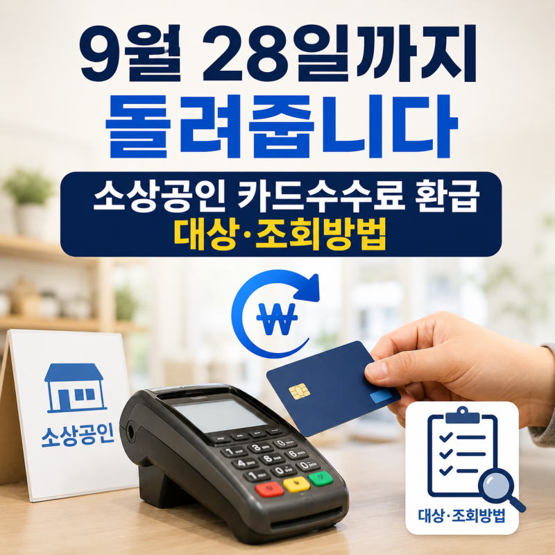 9월 28일까지 돌려줍니다, 소상공인 카드수수료 환급 대상·조회방법