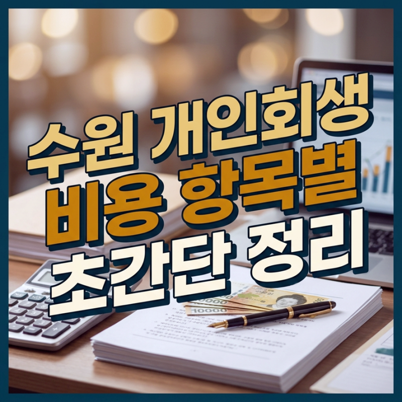 수원 개인회생 비용 항목별 초간단 정리