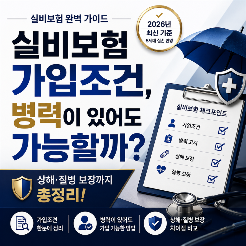 실비보험 가입조건, 병력이 있어도 가능할까? 상해·질병 보장까지 총정리