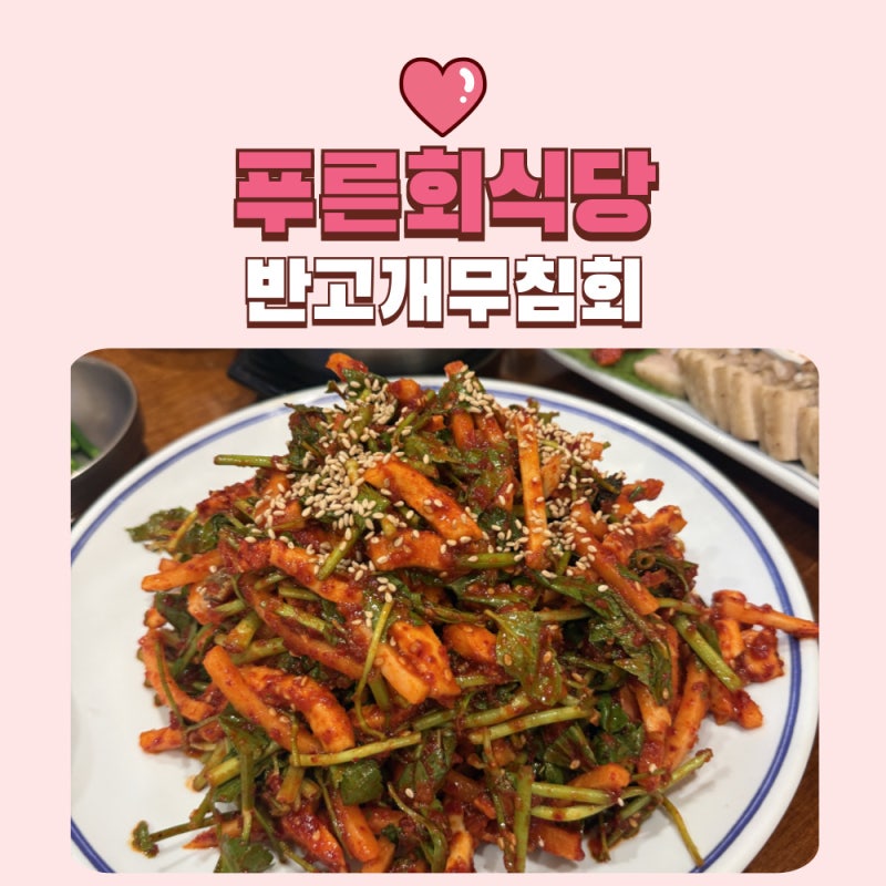 대구 반고개 무침회 푸른회식당, 친정엄마와 다녀온 솔직 후기