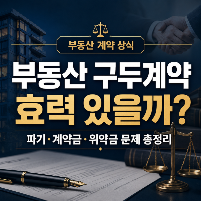 부동산 구두계약 효력 있을까? 파기 및 계약금 위약금 문제 총정리