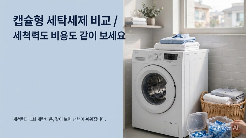 캡슐형 세탁세제 비교 세척력과 1회 비용, 이렇게 보면 덜 후회합니다