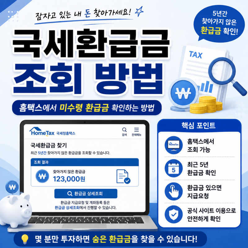 국세환급금 조회 방법｜홈택스에서 미수령 환급금 찾기