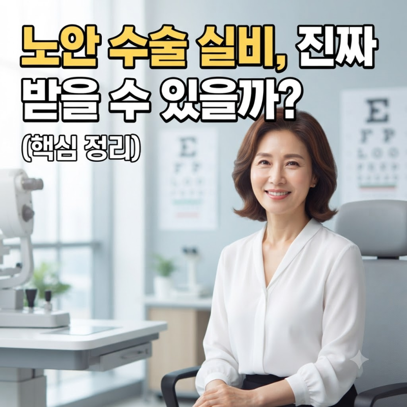 보험사 거절 피하는 꿀팁! 통장 잔고 지키면서 눈 건강 찾는 노안 수술 실비 적용.
