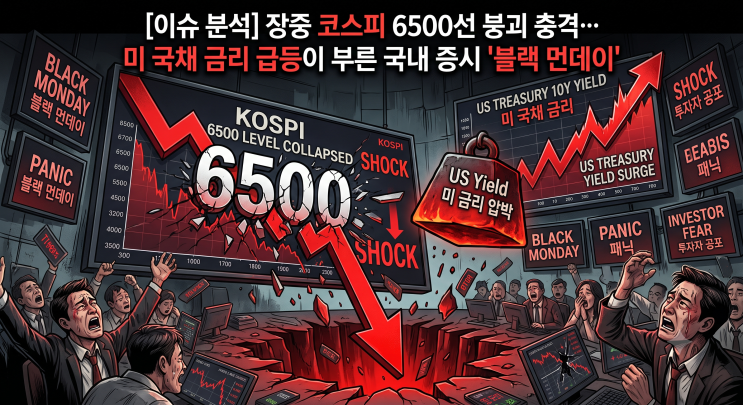 [이슈 분석] 장중 코스피 6500선 붕괴 충격… <b>미 국채 금리 급등</b>이 부....