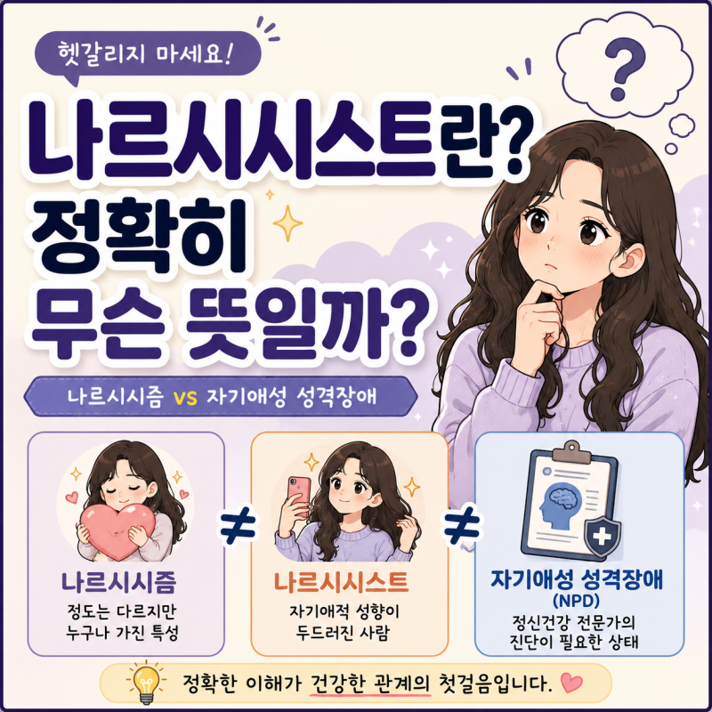 나르시시스트란? 나르시시즘 뜻과 자기애성 성격장애의 차이
