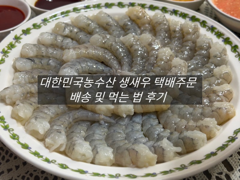 생새우 택배 추천 대한민국농수산 활새우회 손질 까는법 후기