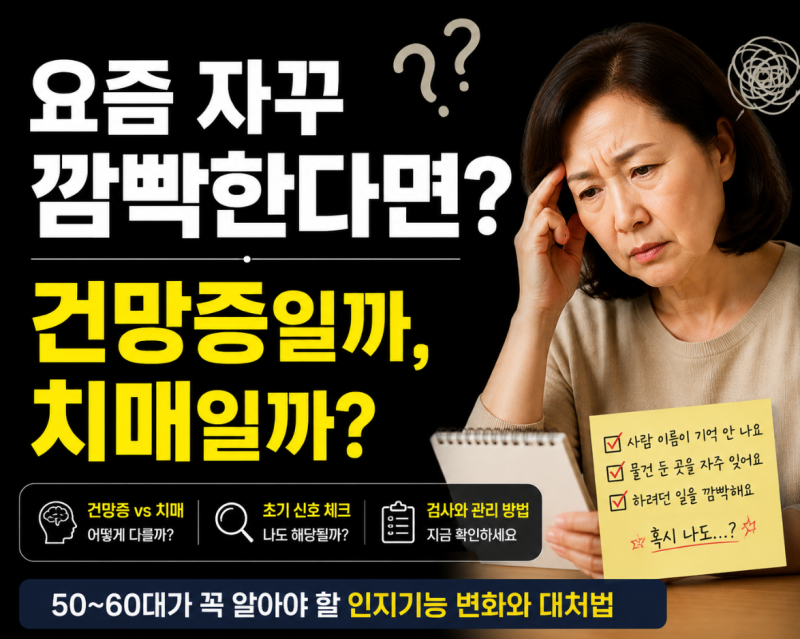 요즘 자꾸 깜빡한다면? 50대부터 걱정되는 건망증과 치매의 차이 | 건강정보#1