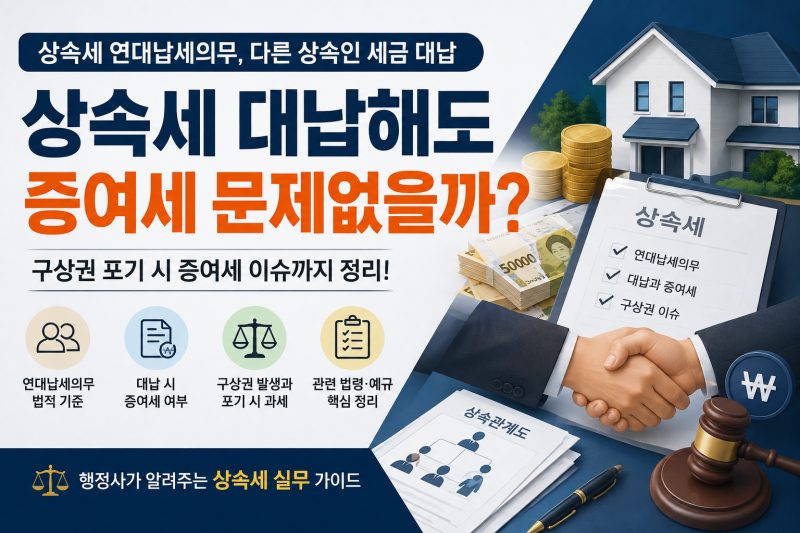 [행정사노우주] 상속세 연대납세의무와 다른 상속인 세금 대납, 증여세 문제는? 구상권까지 ....