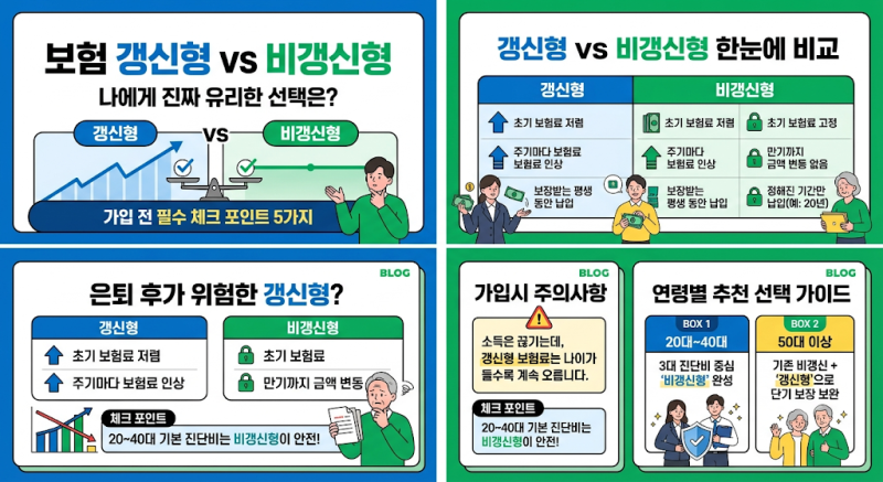 보험 갱신형 vs 비갱신형, 나에게 맞는 유리한 선택법