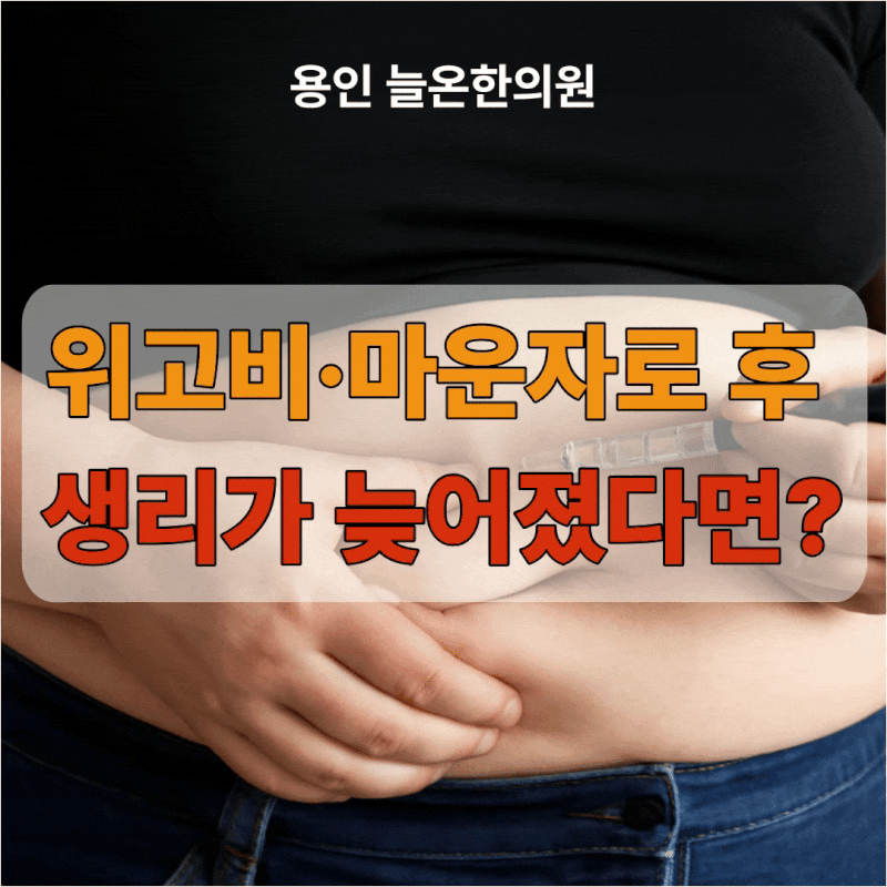위고비·마운자로 후 생리가 늦어졌다면?근육 감소·월경불순·요요까지 살피는 용인 수지구 ....