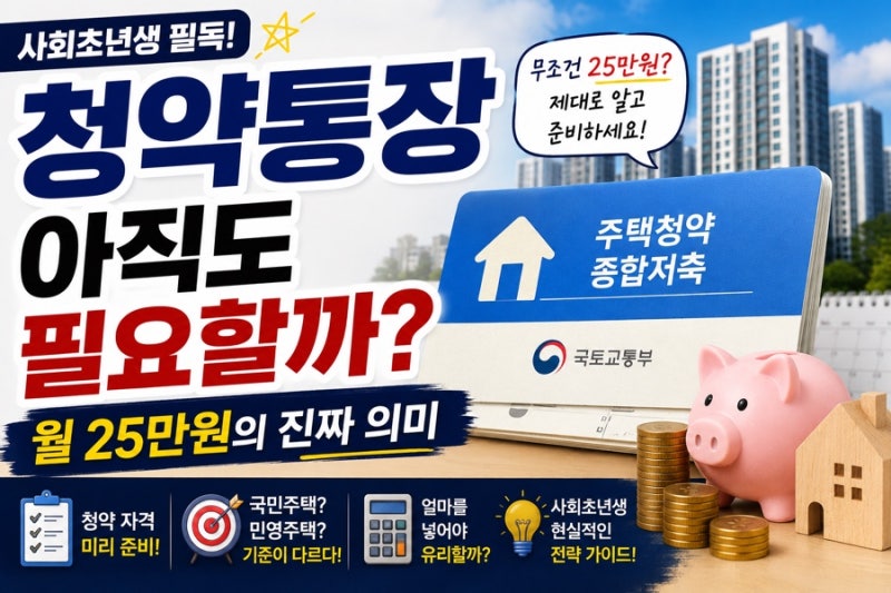 청약통장 아직도 필요할까?｜월 25만원 넣기 전 꼭 알아야 할 주택청약종합저축 총정리