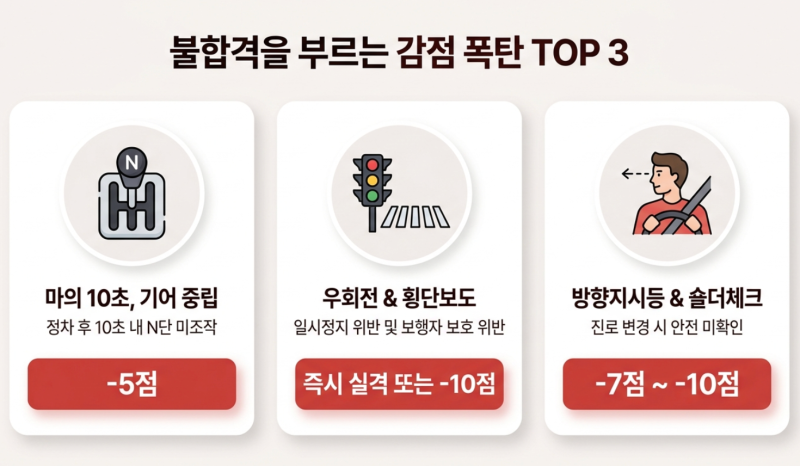 신호 대기 때 'N단(중립)' 안 넣으면 5점 감점? 도로주행 실격하기 쉬운 사소한 실수 5가지
