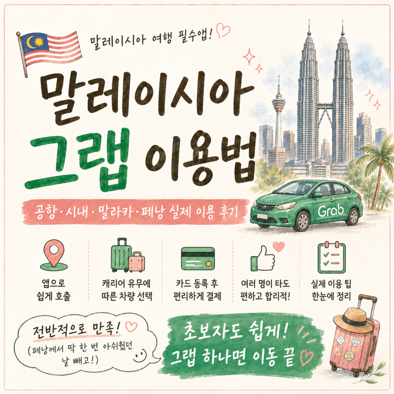말레이시아 택시 그랩 이용법｜쿠알라룸푸르·말라카·페낭 직접 이용 후기