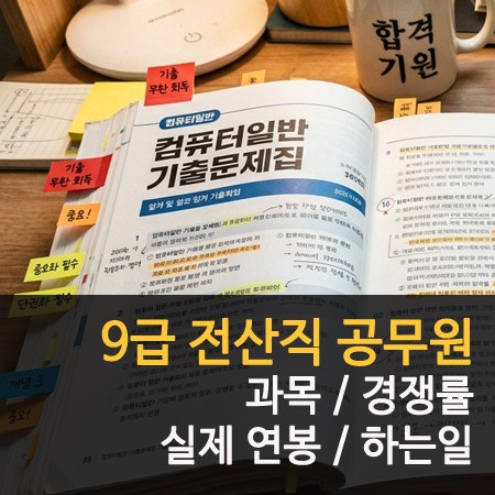 9급 전산직 공무원 과목 경쟁률 및 가산점 실제 연봉
