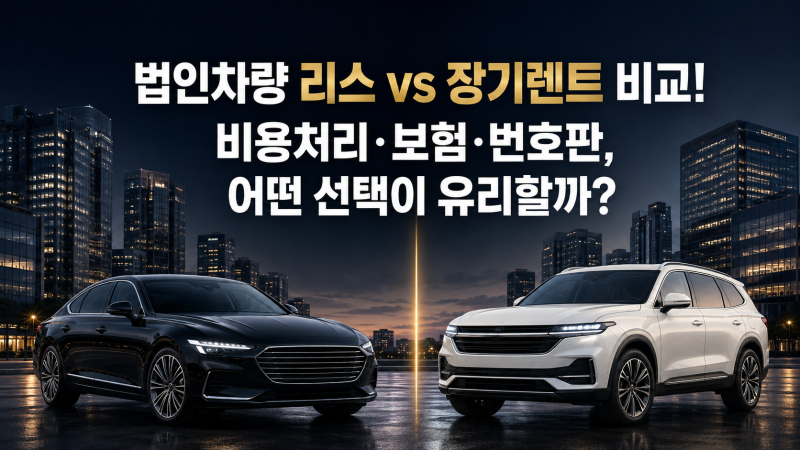 법인차량 리스 vs 장기렌트 비교! 비용처리·보험·번호판, 어떤 선택이 유리할까?