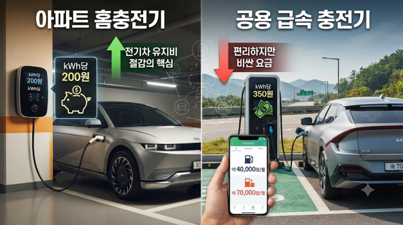 "전기차 충전 요금 비교 | 아파트 홈충전기부터 급속까지, 한 달 유지비 얼마나 아낄 수 있을....