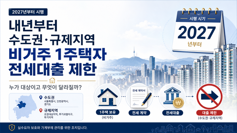 내년부터 비거주 1주택자 전세대출 제한