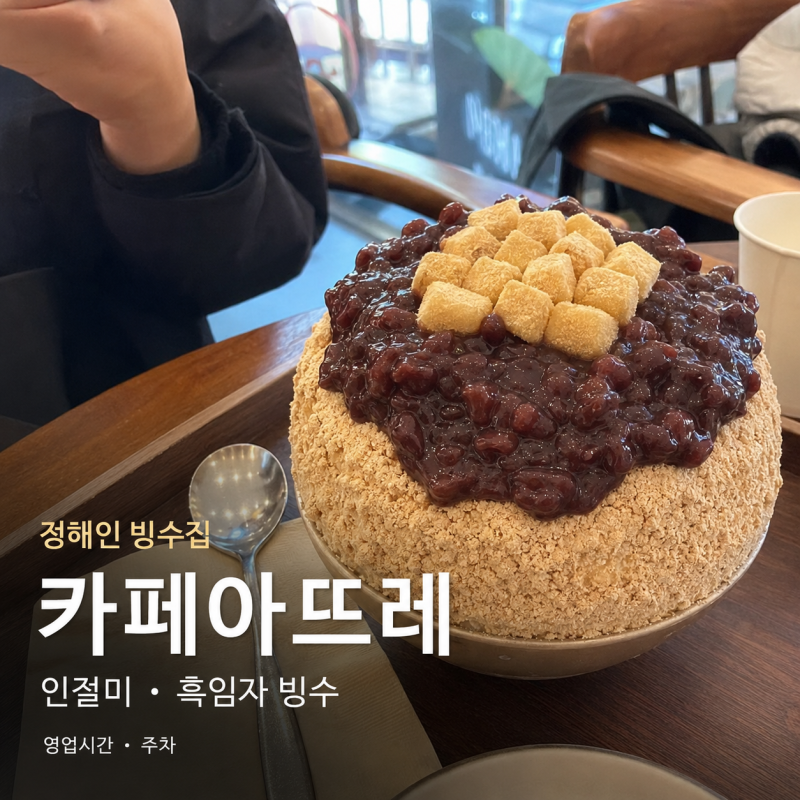 틈만나면 정해인 빙수집 신대방삼거리 카페아뜨레 인절미 흑임자 빙수 영업시간 주차 총정....
