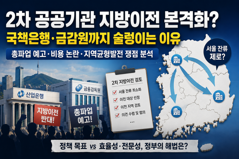 [행정사노우주] 2차 공공기관 지방이전 본격화되나｜국책은행·금감원까지 술렁이는 이유와 ....