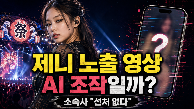 제니 노출 영상 AI 조작 논란, 소속사 결국 법적 대응 “선처 없다”